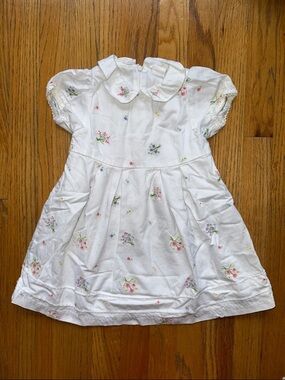 2000 Gymboree White Dress with Floral Accents